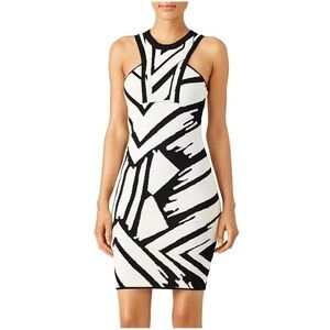 Ronny Kobo Black Printed Jordi Sheath Mini Dress